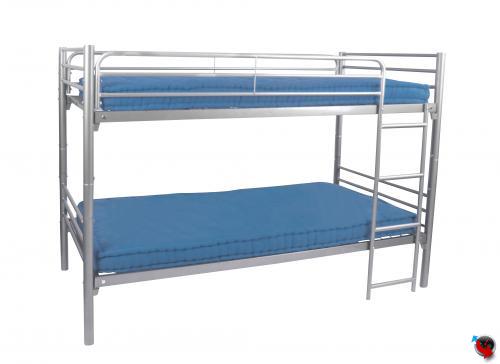 Set - Angebot - Sicherheits - Etagenbett mit Leiter und Gitter komplett - 40 mm Rohr  Modell MS10710955 und 2 x Federkernmatratzen 90 x 200 x 16 cm inklusive - zum Hammerpreis - sofort lieferbar !!!