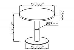 Besprechungstisch rund 80 cm Durchmesser -Platte weiss- Säulenfuss chrom- sofort lieferbar !!!