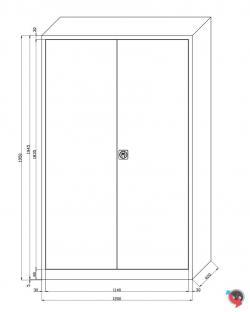 Stahl-Aktenschrank - Stahlschrank - 120 x 42  x 195 cm - RAL 7035 Lichtgrau - extra breit 120 cm - Sofort lieferbar !