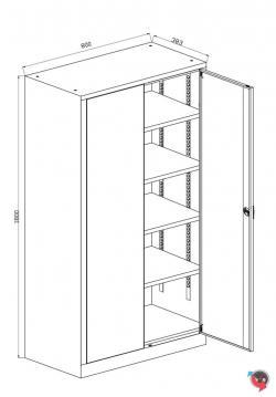 Stahl-Aktenschrank - Stahlschrank - 80 x 38 x 180 cm - korpus schwarz- Front blau- sofort lieferbar !