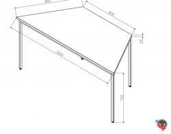 Trapeztisch Buche 160 x 80 cm - Platte Buche- Lieferzeit sofort !!!