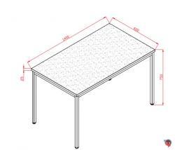 Fahrschultisch-Besprechungstisch-Schulungstisch-Seminartisch 140 x 60 cm Platte lichtgrau - 25 mm stark - super stabil- sofort lieferbar- Preishit !