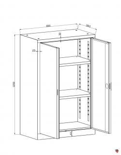 Stahl-Aktenschrank - Stahlschrank - 80 x 38 x 120 cm - lichtgrau - 3 Ordnerhöhen -  sofort lieferbar - Preishammer !