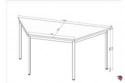 Trapeztisch Buche 140 x 70 cm - Platte Buche - Lieferzeit sofort !!!!